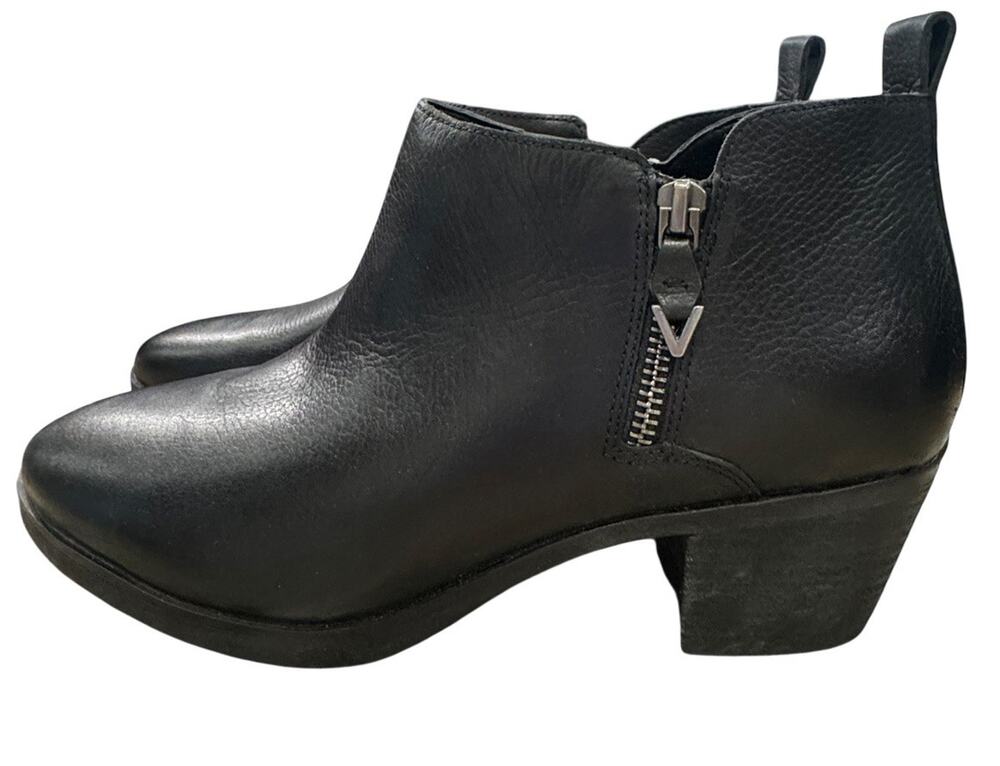 Vionic Cecily Waterproof Leather Ankle Booties Black Women's Size 9 Comfort